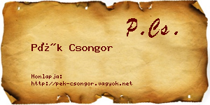 Pék Csongor névjegykártya